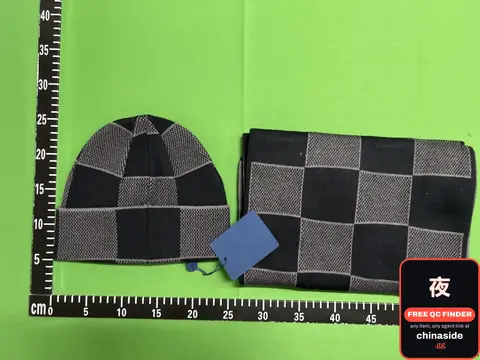 Checkered Beanie and Scarf Set