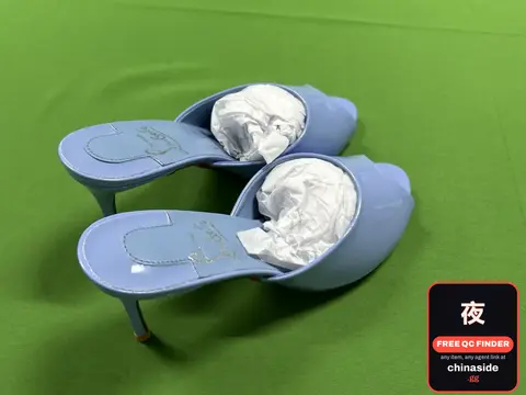 Blue High Heel Slippers