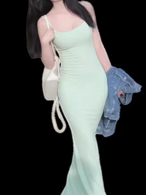 Skims Dress - Mint Slip Maxi