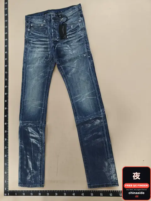 Tear-Dh Blue Denim Skinny Jeans With Ghost Claw Embroidery
