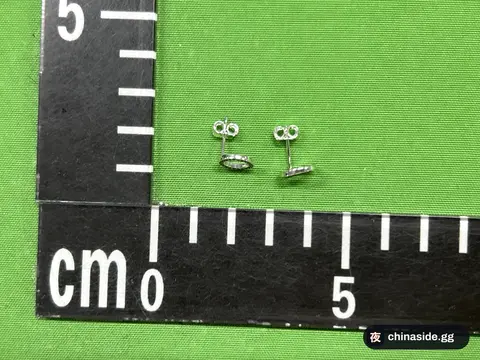 Silver Double Heart Stud Earrings