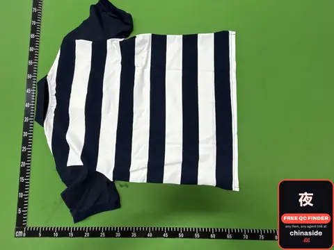 Blue And White Stripes Logo Tee