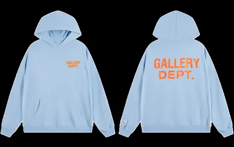 Gallery Dept Hoodie - Sky Blue Orange Logo