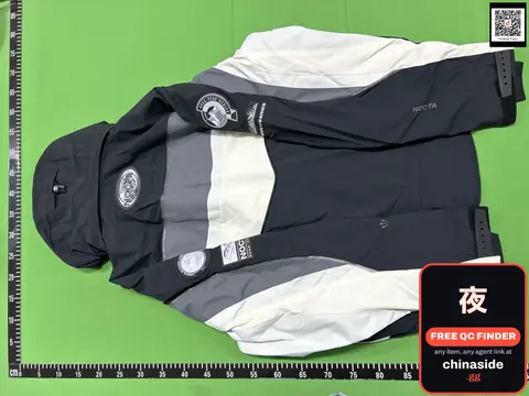 Patchwork Hooded Down Jacket