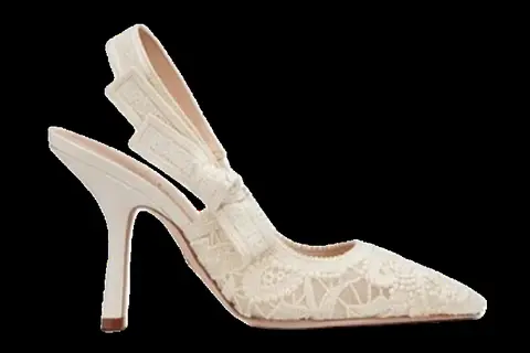 J'Adior Slingback High Heels - Cream Lace