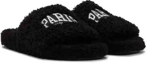 Balenciaga Paris Fur Slides