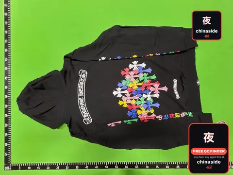 Black Hoodie With Colorful Crosses