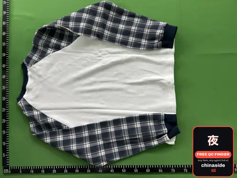 Plaid Sleeve Baseball Tee
