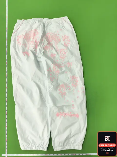White Pants with Pink Floral Print