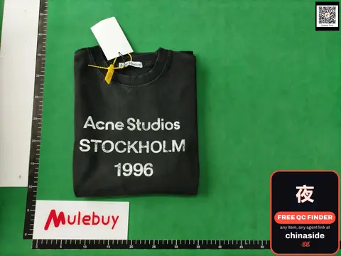 Acne Distressed Letter Print T-Shirt