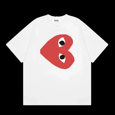 CDG Play Tee - White Big Heart