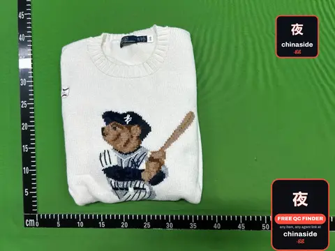 Rugby Bear Intarsia Knit Crewneck Sweater