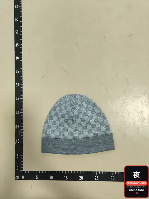 L & V Wool Checker Knit Hat