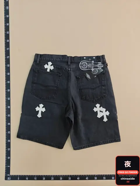 Cross Design Vintage Denim Shorts