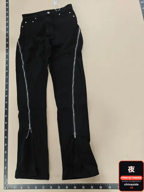 Zipper Detail Black Pants