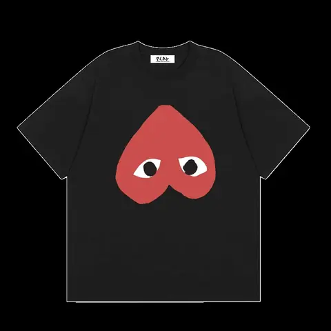 CDG Play Tee - Black Big Heart
