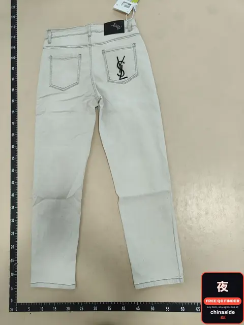 Embroidered Letter Denim Jeans