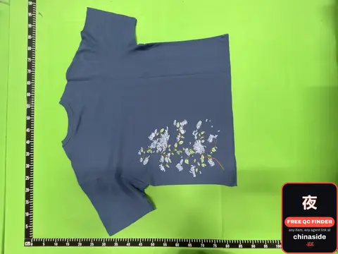 Navy Blue Chrysanthemum Short Sleeve Shirt