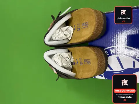 Cowhide Double-breasted Cork Sole Slippers