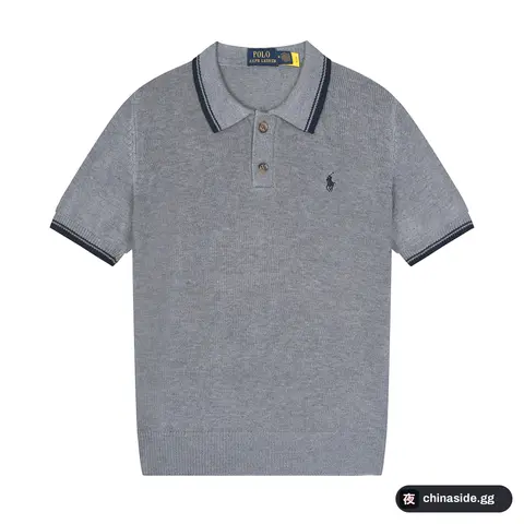 Ralph Lauren Sweater Polo - Grey Knit Polo