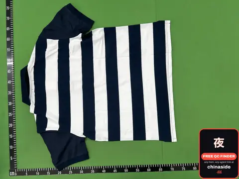 Yl Blue And White Stripes Logo Short Sleeve Tee