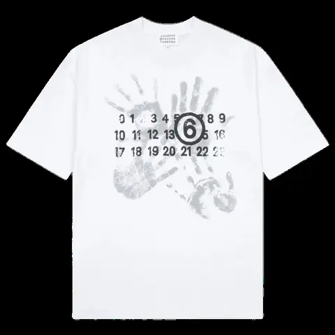 Maison Margiela Tee - White Handprint Numbers