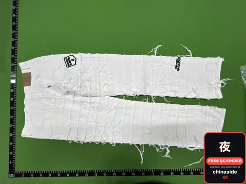 White Frayed Hem Pants