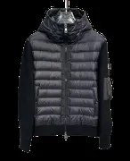 Moncler Down Jacket - Navy Knit Hybrid Hooded
