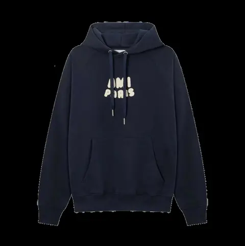 Ami Hoodie - Navy Crochet Letters