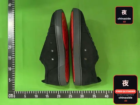 Christian Louboutin Black Embroidered Low-Top Sneakers