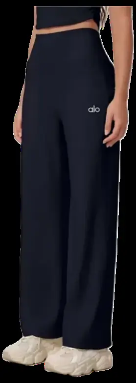 Alo Pants - Navy Wide-Leg, High-Waist