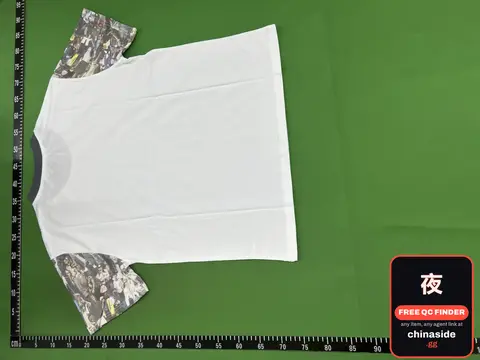 White T-Shirt With Camo Sleeves