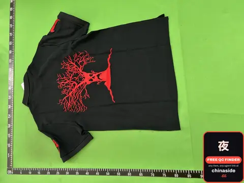 Black T-Shirt With Red Tree