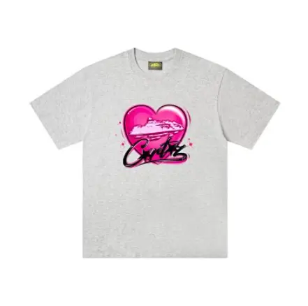 Corteiz Tee - Grey Pink Heart