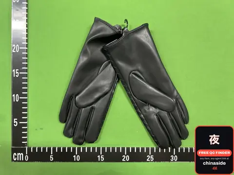 Women's Plaid PU Leather Gloves