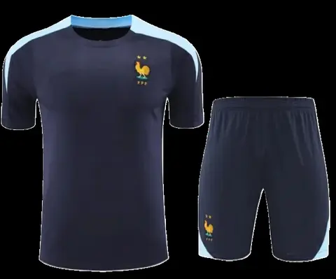 2425 France Training clothes suit Short sleeve Fan version