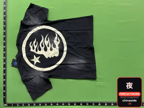 Black T-Shirt With Flame Logo
