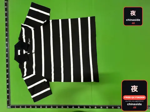Black and White Striped Polo Shirt