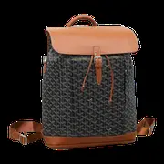 Goyard Bag - Black & Tan Flap Backpack