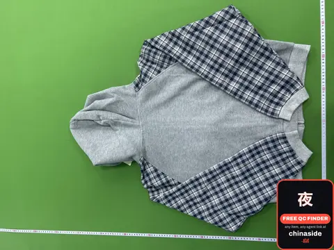Grey Hoodie and Plaid Pants Set