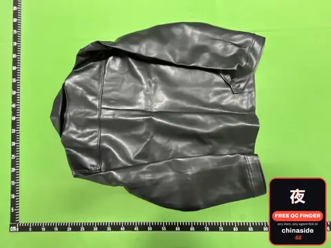 Classic Solid-Color Zip-Up Leather Jacket