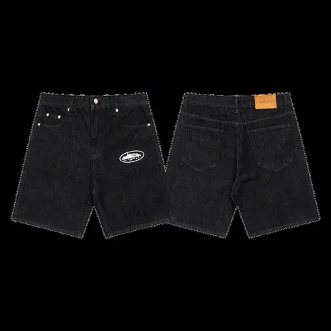 Corteiz Shorts - Black Denim Alcatraz