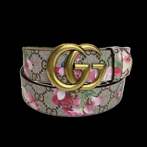Gucci Belt - Floral GG Gold Buckle