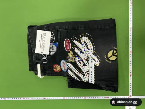Rhinestone Embroidery Denim Shorts