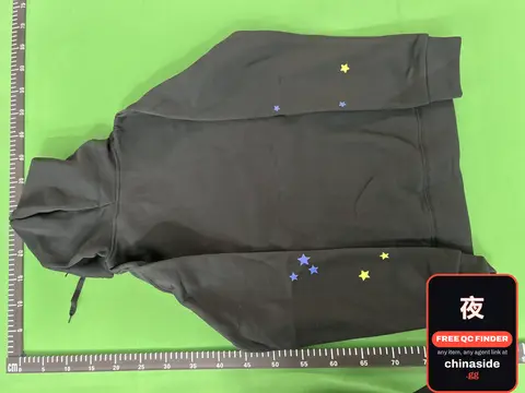 Black Hoodie With Star Embroidery