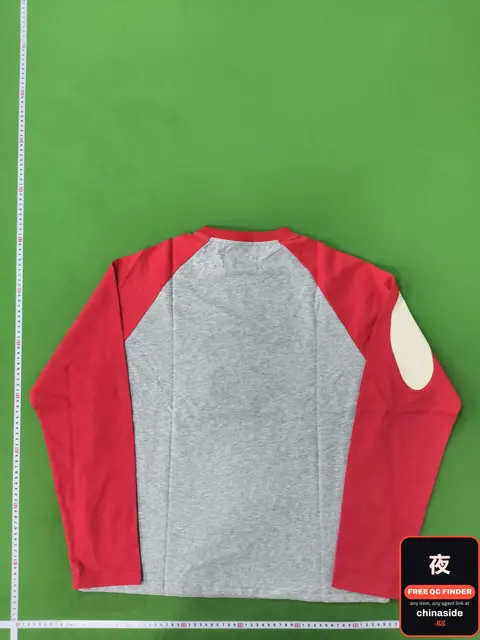 Red and Gray Raglan Long Sleeve Tee