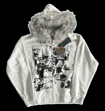 Paiki Fur Zip Up Hoodie