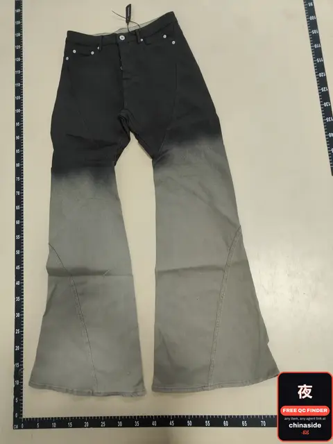 RO-Style Black-And-Yellow Gradient Flared Jeans