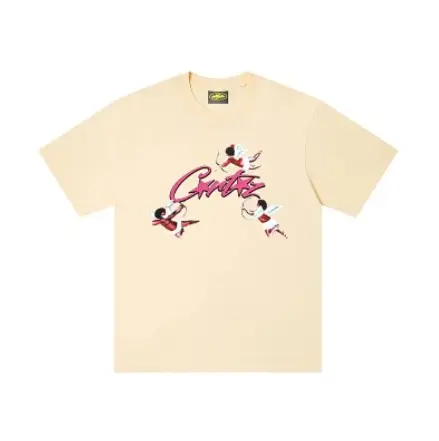 Corteiz Tee - Cream Pink Script