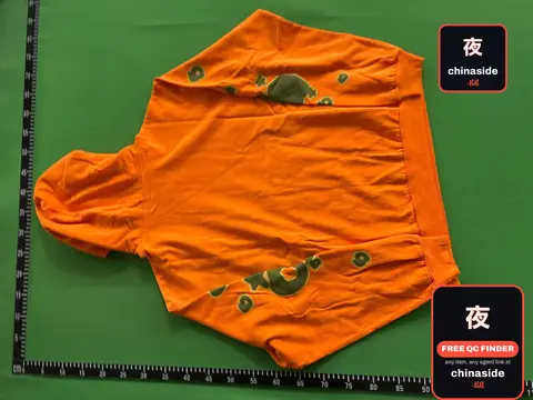 Orange Foam Printed Hooded Sweatshirt